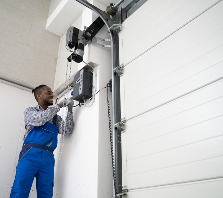 Maintenance on a commercial steel door