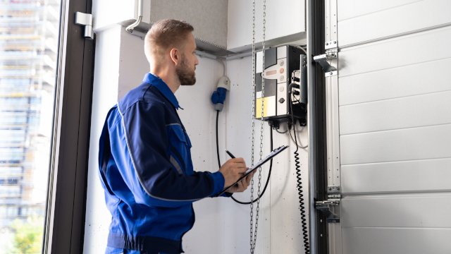 Maintenance on a commercial steel door